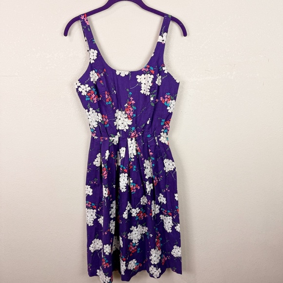 Dresses & Skirts - Vintage Purple 80s Sun Floral Mini Dress Smocked Medium